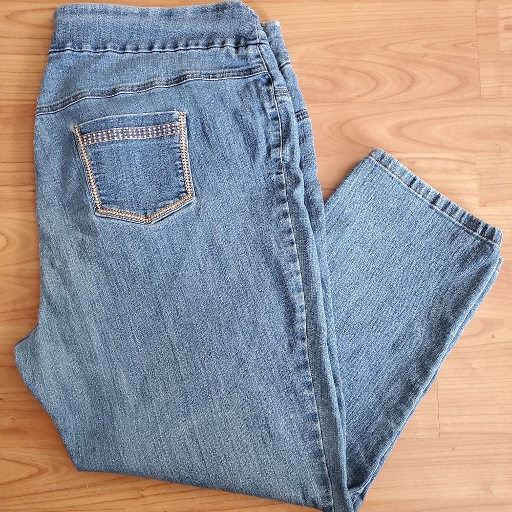 Woman's Size 20W Short Westbound Rhinestone Pocket Jeans